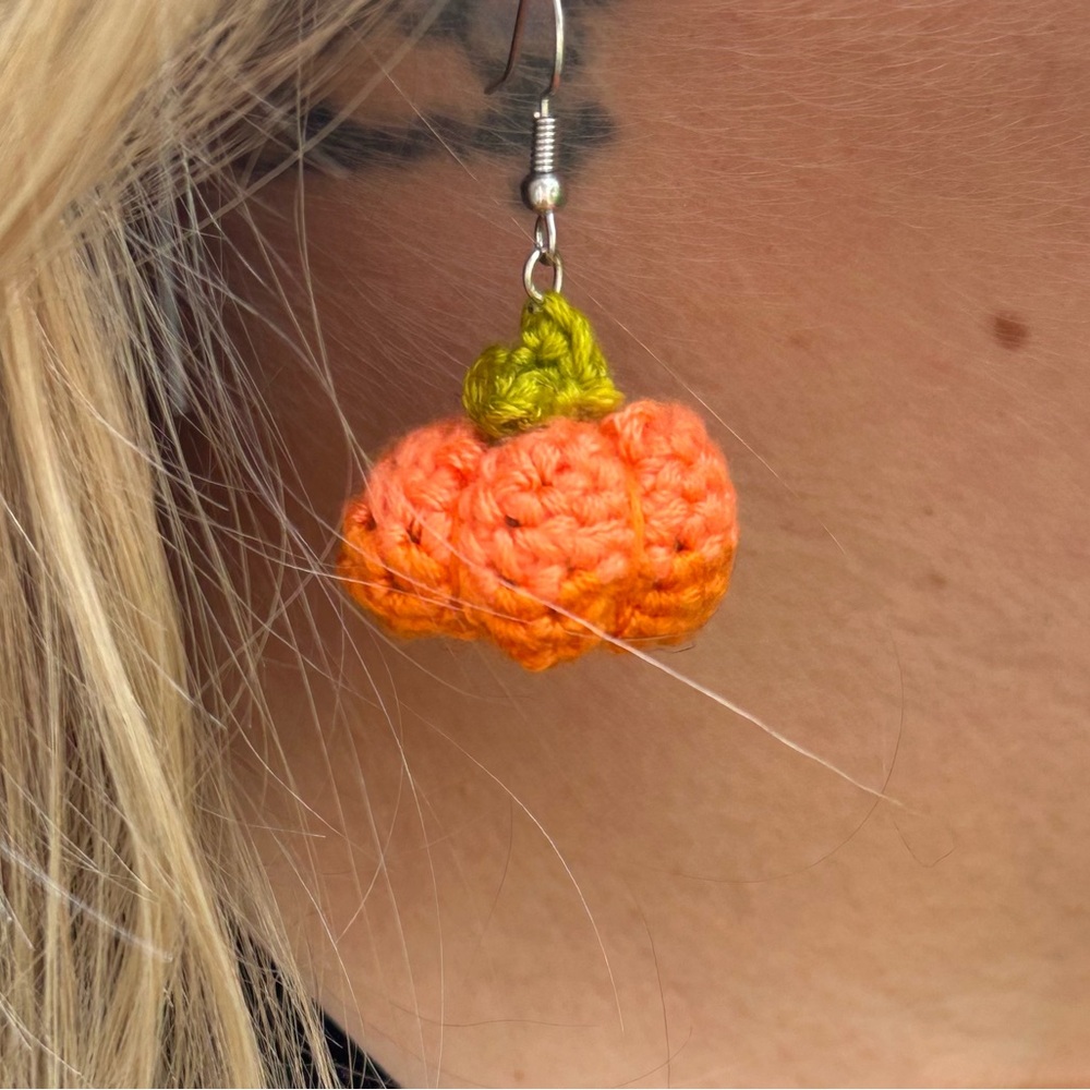 Handcrafted Orange Pumpkin Earrings